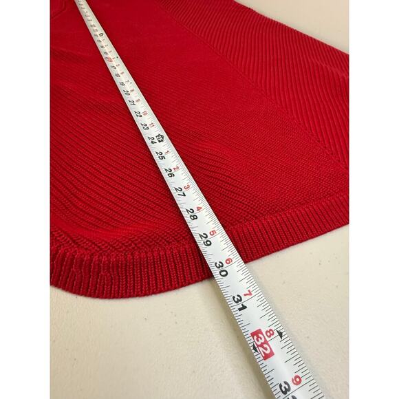 Talbots Plus Red Chevron  Stitch  Split Neck Size 2X - Picture 5 of 9